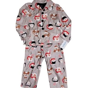NWT {Carters} Holiday Christmas Snowman Santa Reindeer Penguin Mug Pajamas